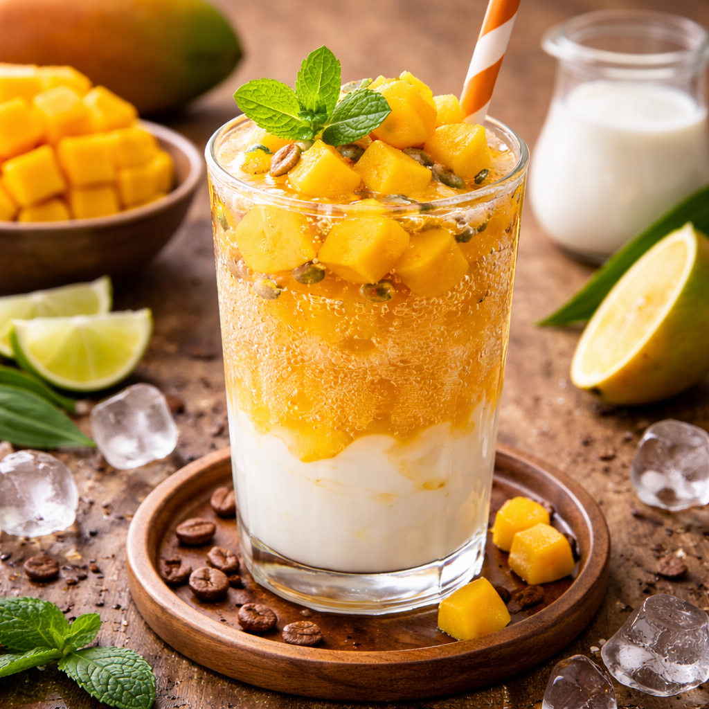 Sparkling Mangga Yogurt segar